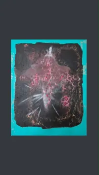 Child Coming Through [whenever you’re ready] Acrylic, spray paint on canvas 28 x 26 inches – Image 1