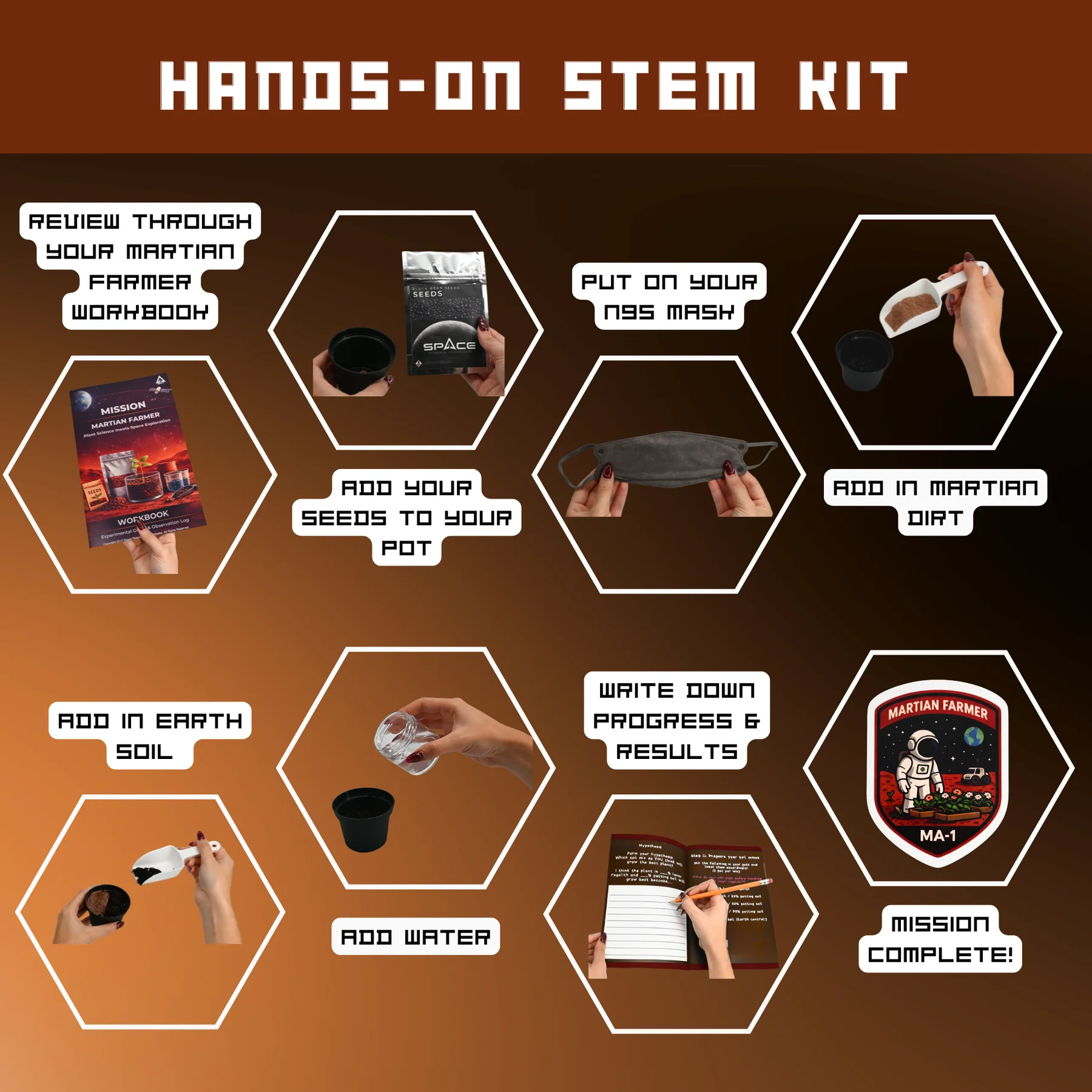 Martian-Farmer Experiment Activity Kit, Grow Plants in Mars Dirt (International Version) – Image 3