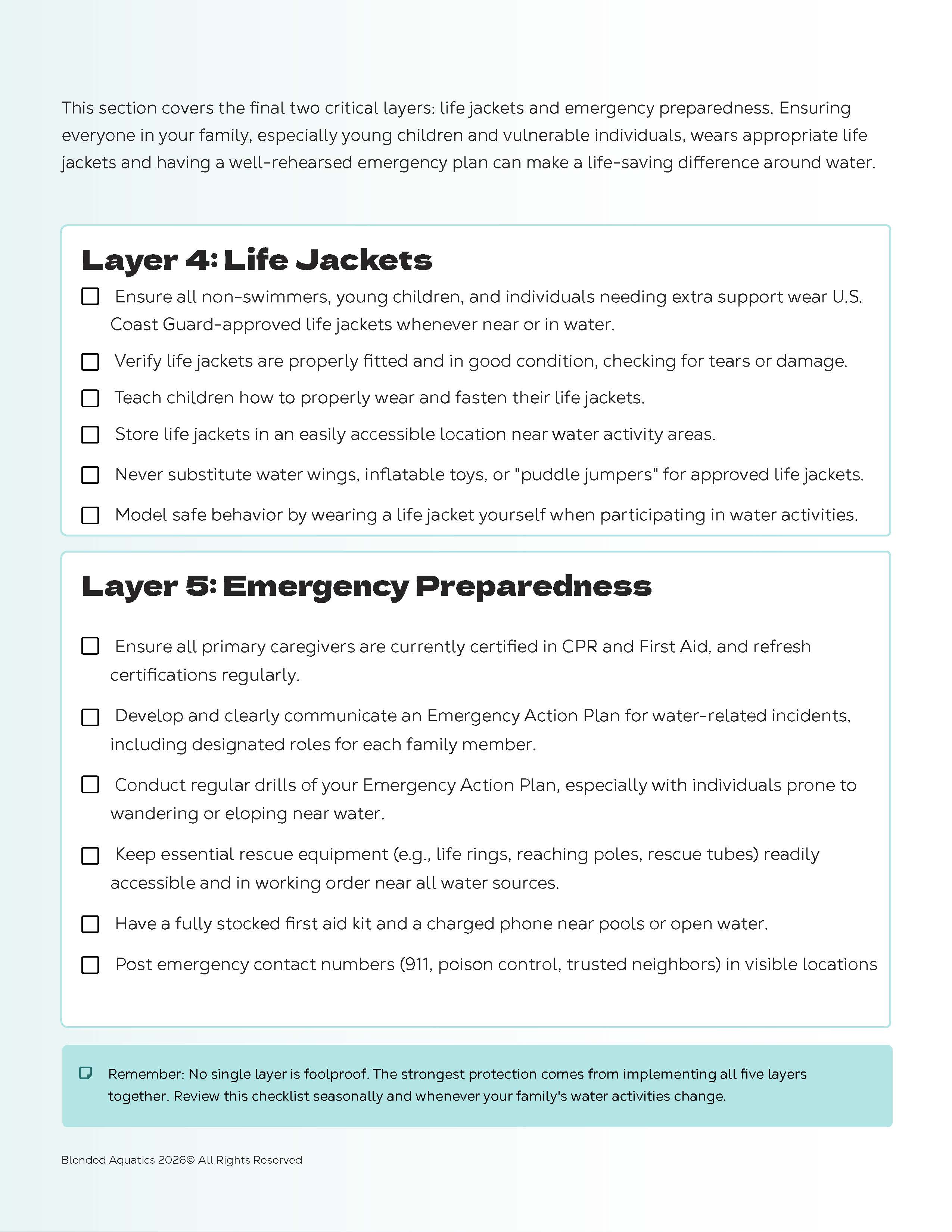 Water Safety Action Checklist – Image 3