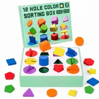 Wooden Shape Sorting Toy – 12-Hole Shapes Sorting Box