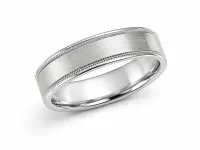 Men’s 6mm Cobalt Comfort Fit Wedding Band with Brushed Finish & Milgrain Detail – Image 1