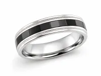 Men’s 7mm Cobalt Comfort Fit Wedding Band with Black Inlay – Image 1