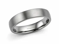 Men’s 6mm Titanium Comfort Fit Wedding Band with Brushed Finish – Image 1