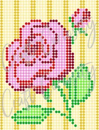 Vintage Rose Diamond Painting Card SVG File – Image 1