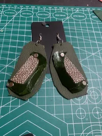 Moss & Midnight Leather Statement Earrings – Image 2