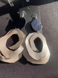 Leather Earrings: Style O – Image 2