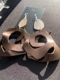 Leather Earrings: Style O – Image 1