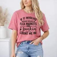 Back Roads Junkin - Count Me In on Heather Cardinal Red color Gildan Tee Shirt – Xtra Large