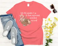 Into The Garden I Go To Lose My Mind and Find My Soul - Gildan Softstyle Tee Shirt – Large Coral Silk