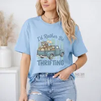 I'd Rather Be Thrifting w/Truck - Gildan Softstyle Tee Shirt – Small Carolina Blue