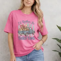 I'd Rather Be Thrifting w/Truck - Gildan Softstyle Tee Shirt – Large Heather Heliconia