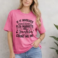 Back Roads Junkin - Count Me In - Gildan Softstyle Tee Shirt – Medium Heather Heliconia