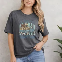 I'd Rather Be Thrifting w/Truck - Gildan Softstyle Tee Shirt – Small Dark Heather