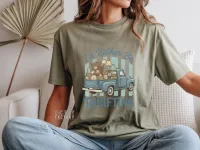 I'd Rather Be Thrifting w/Truck - Gildan Softstyle Tee Shirt – Medium Sage