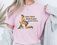 I Bury Things Maybe Plants Maybe People Retro - Gildan Softstyle Tee Shirt – Small Light Pink