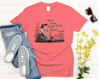 I Bury Things Maybe Plants Maybe People Girl in Garden - Gildan Softstyle Tee Shirt – Xtra Large Coral Silk