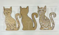 Layered Mandala Sitting Cat DIY Kit – Laser Cut Wood Craft – Image 2