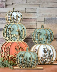 Layered Stacked Floral Pumpkins DIY Kit – Image 1
