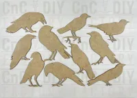 Laser Cut Crow Silhouette Embellishment Set – 10 Pieces (2 Sizes) – Image 1