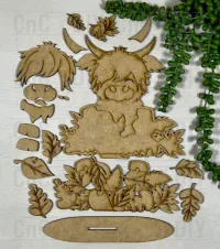 Layered Highland Cow in Fall Leaves DIY Kit – Image 5