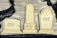 Set of 3 Layered Tombstones – 2 Sizes | Laser Cut DIY Kit – Image 2