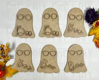 Small Ghost Cutout Set – 6 Piece Halloween DIY Shapes – Image 1
