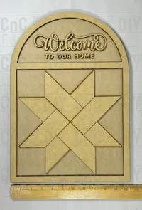 Quilted Arch Welcome Home Frame – Laser Cut Layered DIY Kit – Image 2