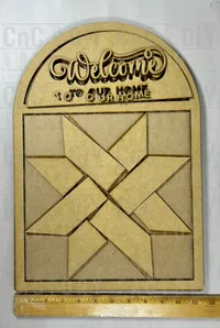 Quilted Arch Welcome Home Frame – Laser Cut Layered DIY Kit – Image 3