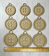 Old Fashion Button Ornaments – Set of 9 – Image 2