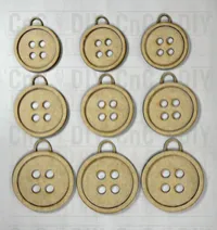 Old Fashion Button Ornaments – Set of 9 – Image 1