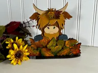 Layered Highland Cow in Fall Leaves DIY Kit – Image 1