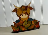 Layered Highland Cow in Fall Leaves DIY Kit – Image 4