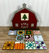 Large Interchangeable Barn Quilt Shelf Sitter – 12 Designs – Image 7