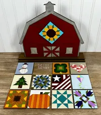 Large Interchangeable Barn Quilt Shelf Sitter – 12 Designs – Image 6