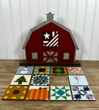 Large Interchangeable Barn Quilt Shelf Sitter – 12 Designs – Image 8