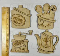 Country Kitchen Magnet Set – 4-Piece DIY Set Laser Cut Layered  – Image 3