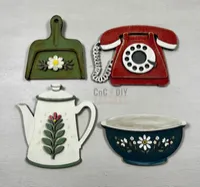 Retro Kitchen Magnet Set – 4-Piece DIY Set Laser Cut Layered – Image 1
