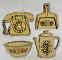 Retro Kitchen Magnet Set – 4-Piece DIY Set Laser Cut Layered – Image 2