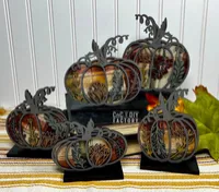 Set of 5-Layered Floral Pumpkins DIY Kit – with Stands – Image 5
