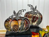 Set of 5-Layered Floral Pumpkins DIY Kit – with Stands – Image 6