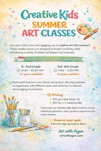 Creative Kids Summer Art Classes – Image 1