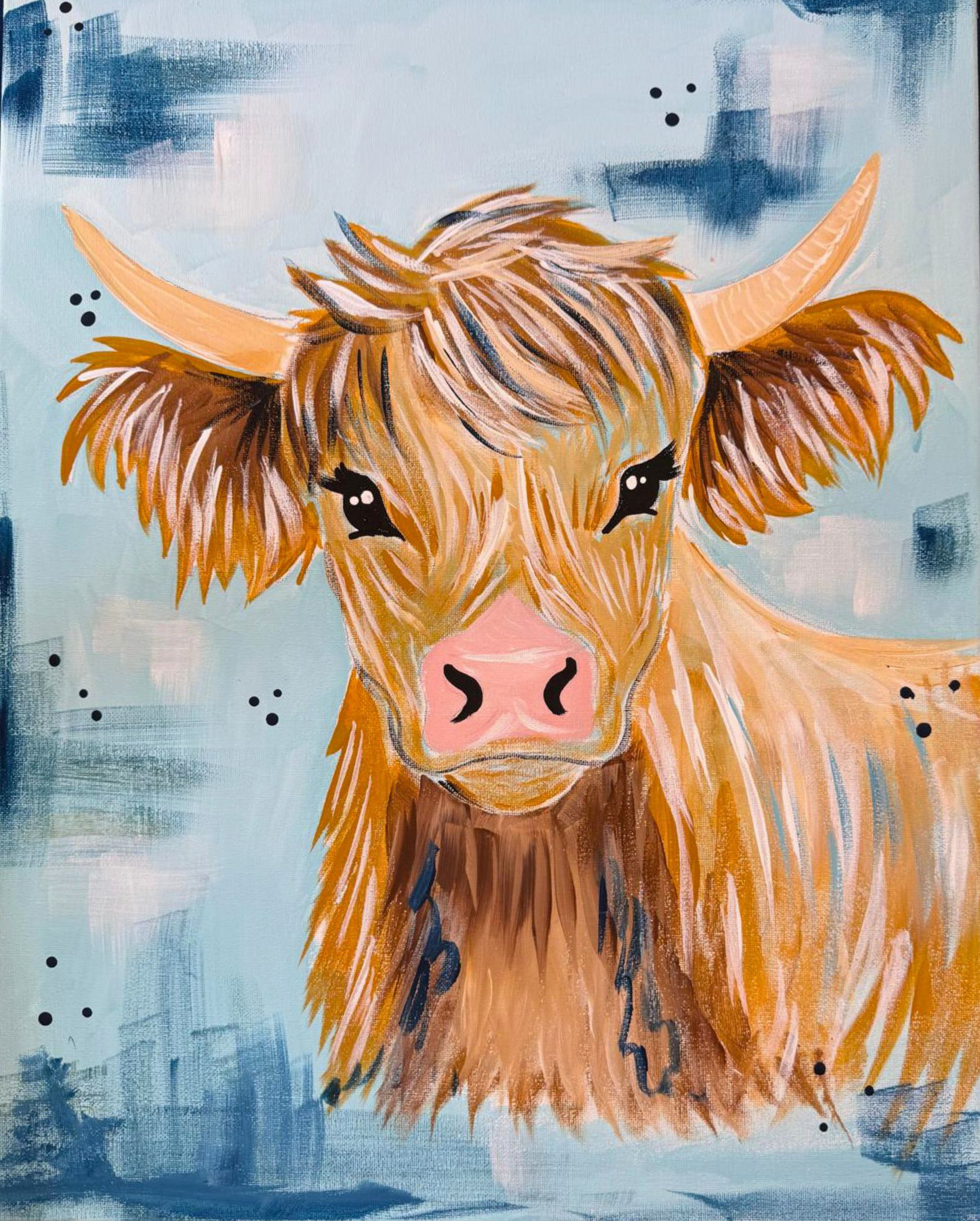 Paint Night Cow Cuddling – Image 1