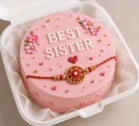 "Best Sister" Strawberry flavoured Bento Cake 250 gm – Image 1