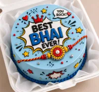 "Best Bhai Ever'' Blueberry flavoured Bento Cake 250gm – Image 1