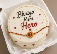 "Bhaiya Mere Hero" Bento (Vanilla) Cake 250 gm – Image 1