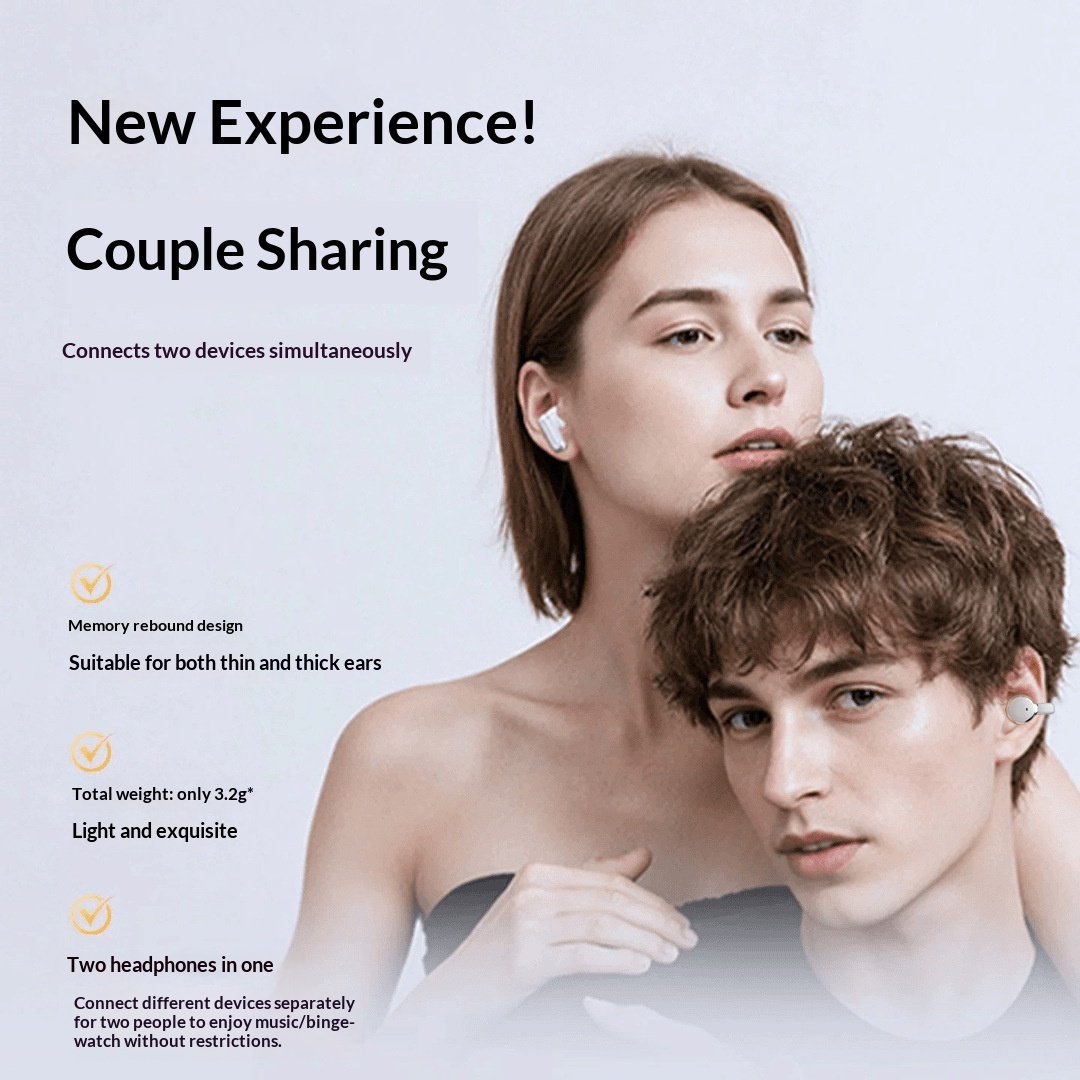 Q16 2-in-1 Couple Wireless Earbuds Bluetooth 5.4 Gaming Earphones with LED Power Display – Image 5