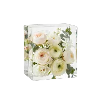 15cm Square Resin Floral Display Block – Image 1