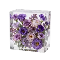 25cm Square Flower Preservation Resin Block – Image 1