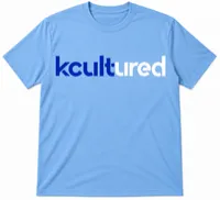 KCULTURED CONTRAST TEE – Light Blue - Royal Blue and White, Medium