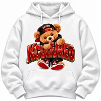CUTIE BEAR HOODIE – White, Small